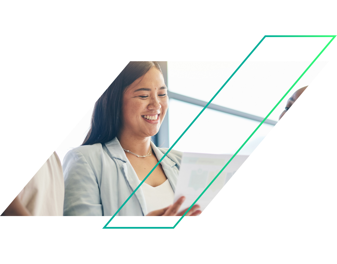 Woman looking at documents